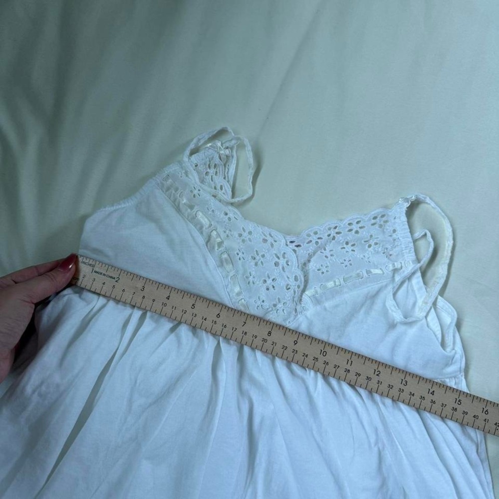 white eyelet mini dress Y2K white slip dress Victoria's Secret size small - Picture 4 of 8